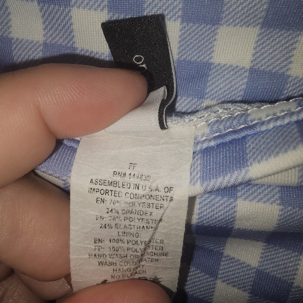 Onzie Blue Gingham Skirt Size M - Picture 4 of 4